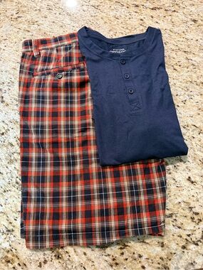 2 Pc Bundle Stafford Dry + Cool Shirt with 90s Y2K Siegfried Plaid Shorts 32 XL